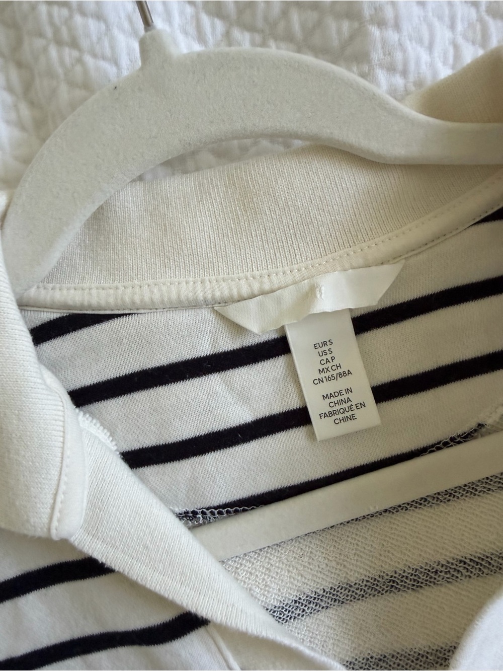 H&M Black and White Striped Polo Sweatshirt - Picture 3 of 3